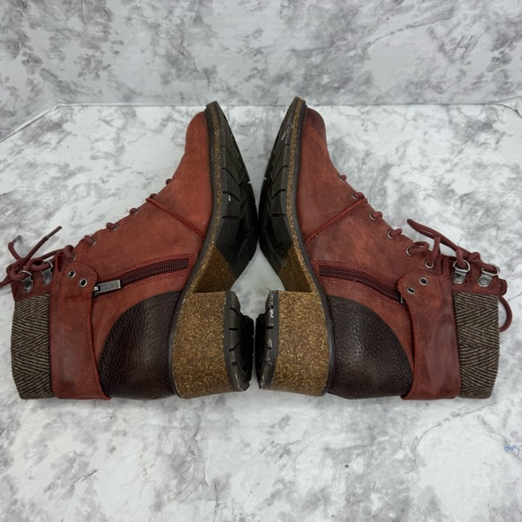 AETREX Aubrey Brownish Red Leather Hiking Waterproof Boots Women's US Size 8.5 - Picture 5 of 16